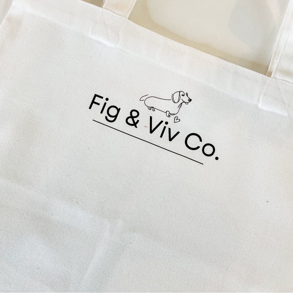 HANDMADE Doxie "Smooth Sailin'" White Cotton Canvas Tote Bag - Picture 4 of 4